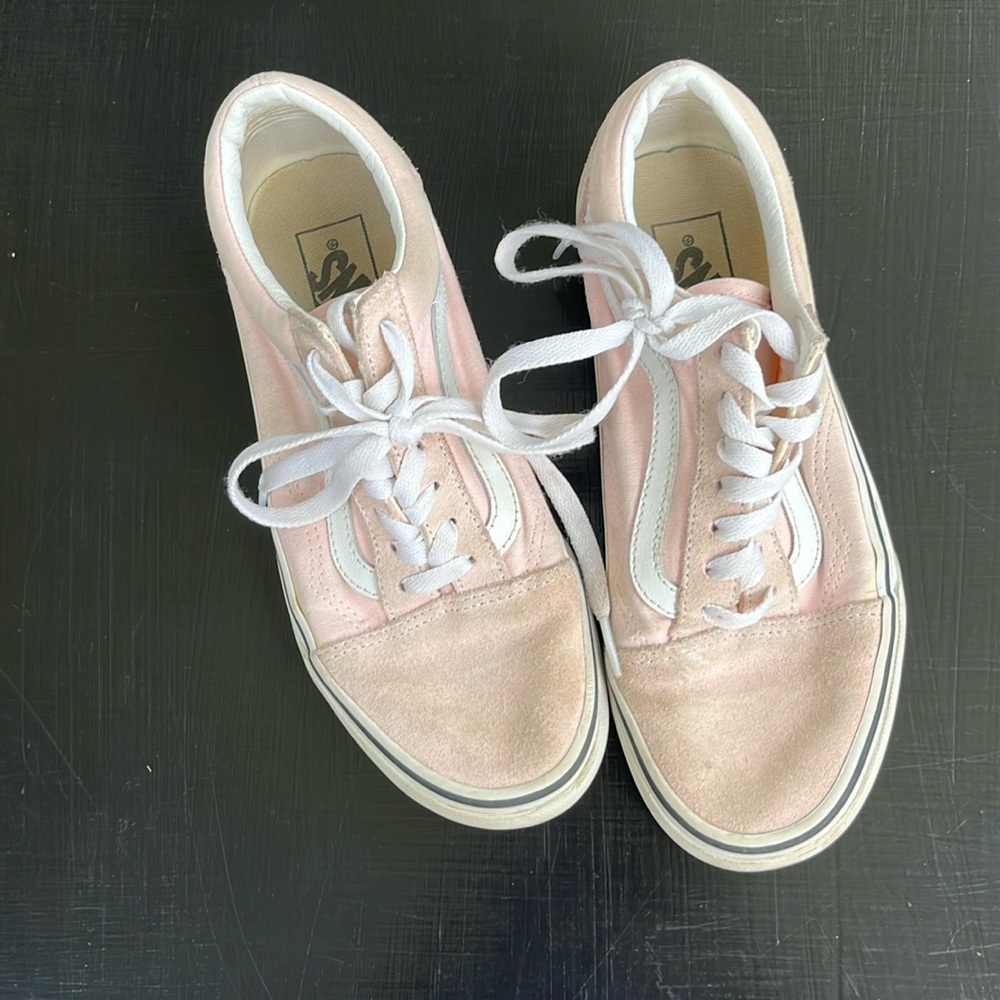 Vans light pink tennis shoes